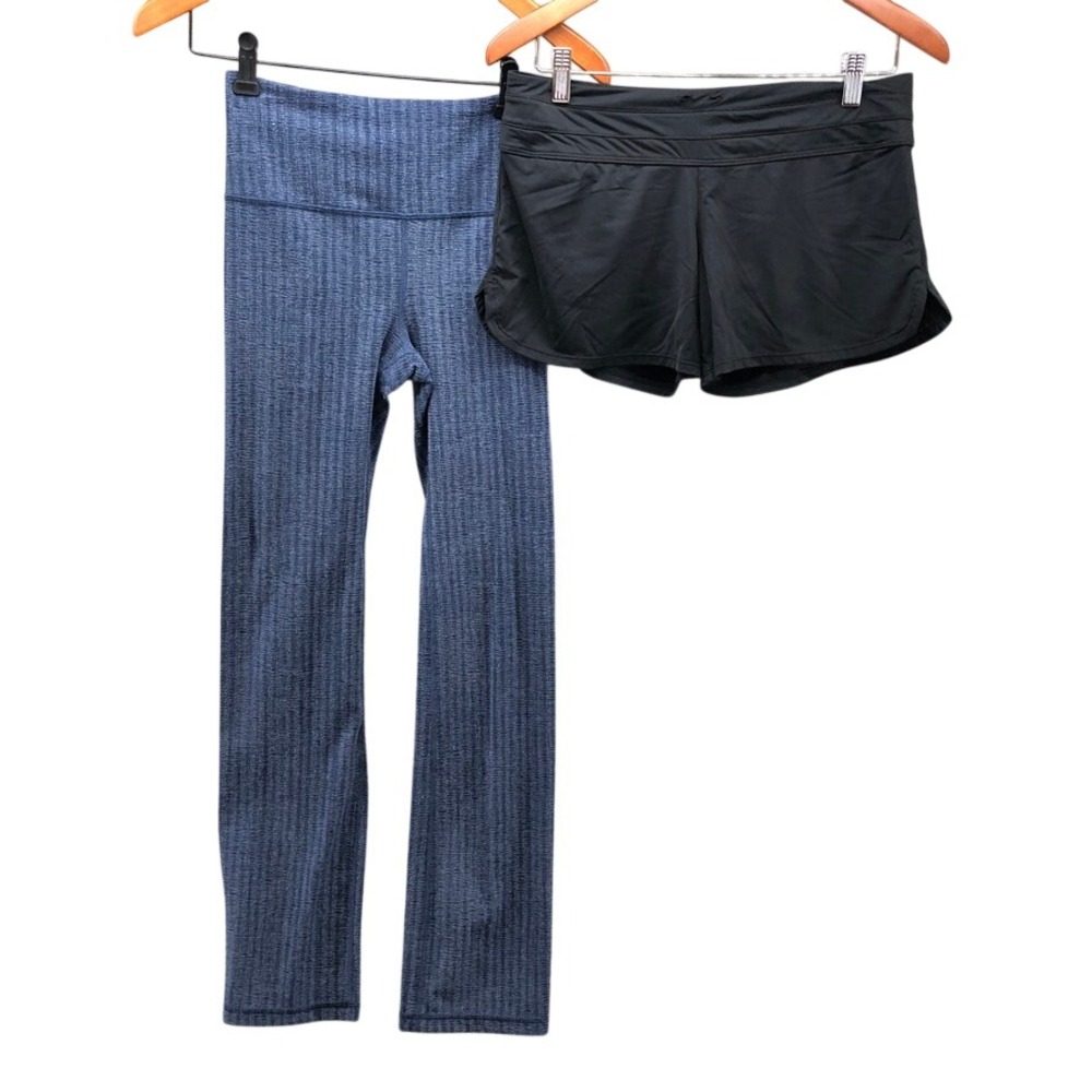 Athleta Pants Shorts Bundle Womens XS Blue Black Textured Elation Bundle